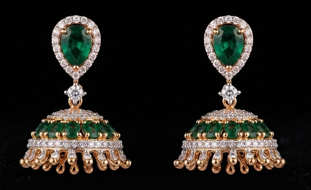 Mayura Emerald Jhumki