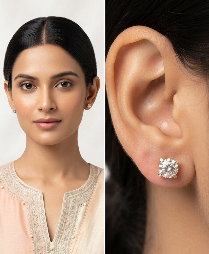 Shimmering Solitaire Stud