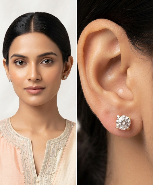 Shimmering Solitaire Diamond Stud
