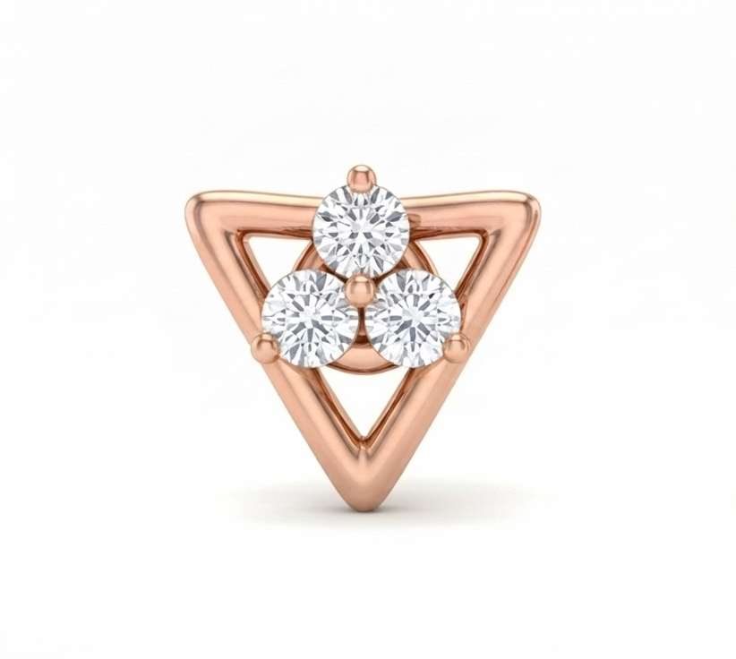 Trikona Diamond NosePin