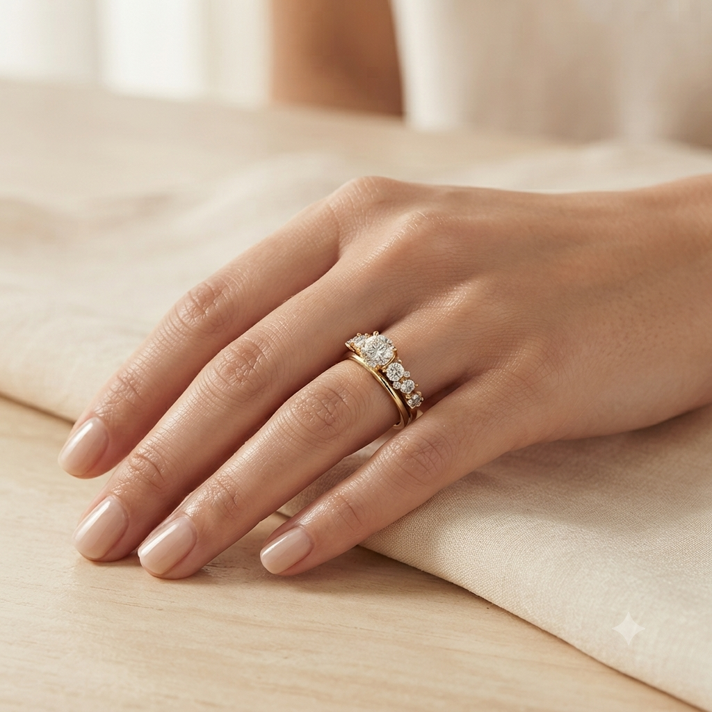 Asymmetrical Diamond Ring