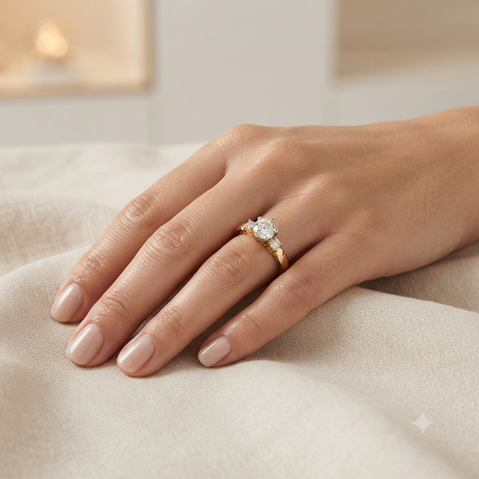 Semi-Hexa Diamond Ring