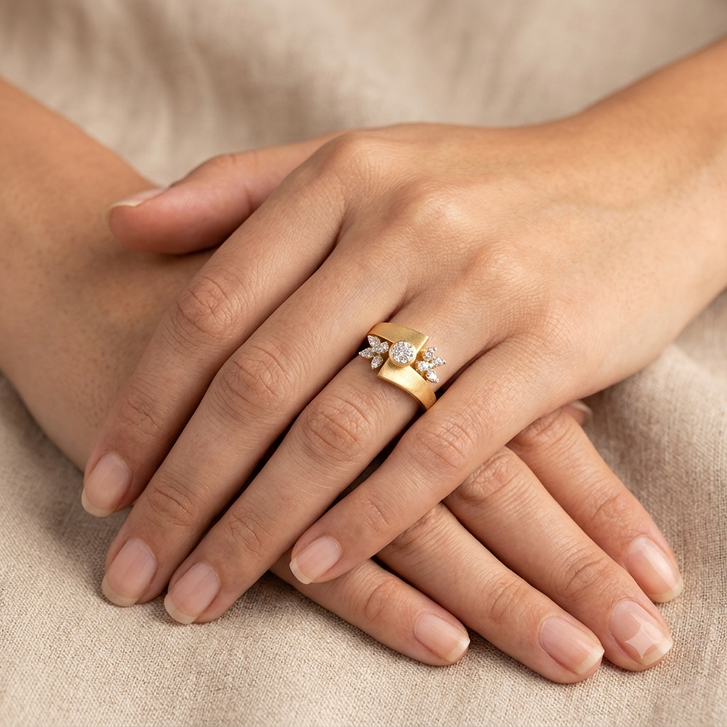 Mat Contemporary Diamond Ring