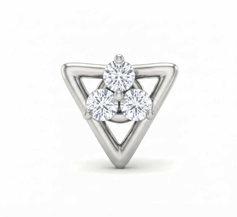 Trikona Diamond NosePin
