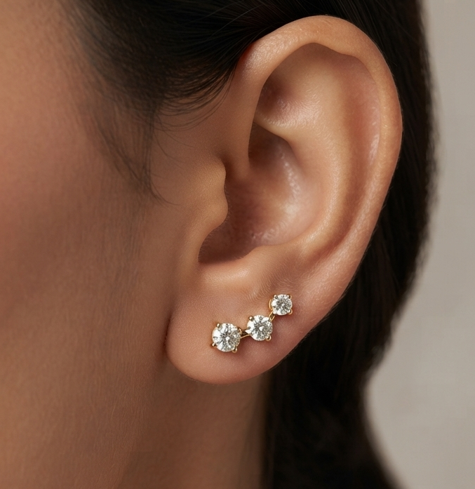 Stellar Rise Diamond Earring