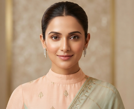 Diamond Cascade Rows Earring