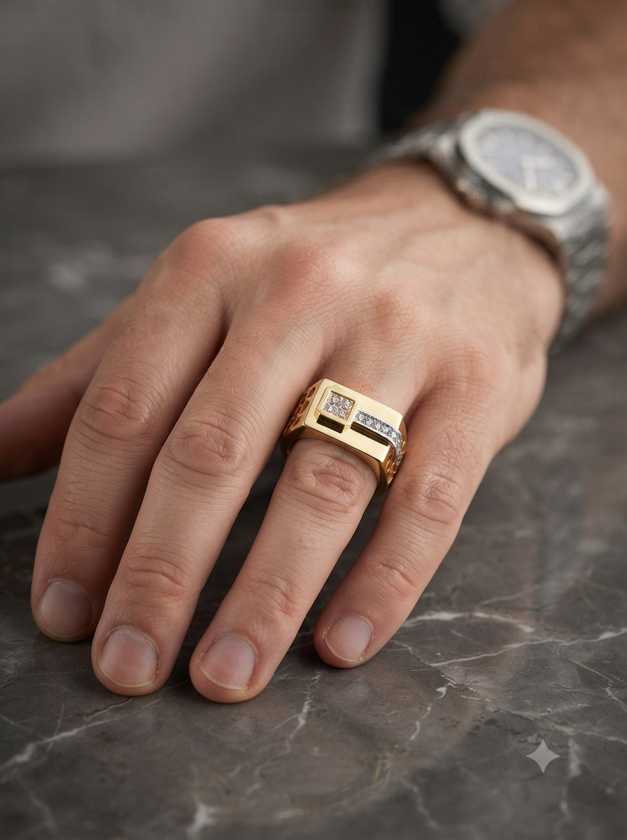 Hexa-Edge Diamond Ring