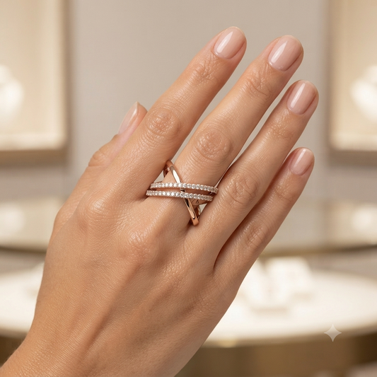 Criss-Cross Diamond Ring