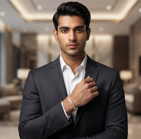 Three Row Diamond Men's Kada