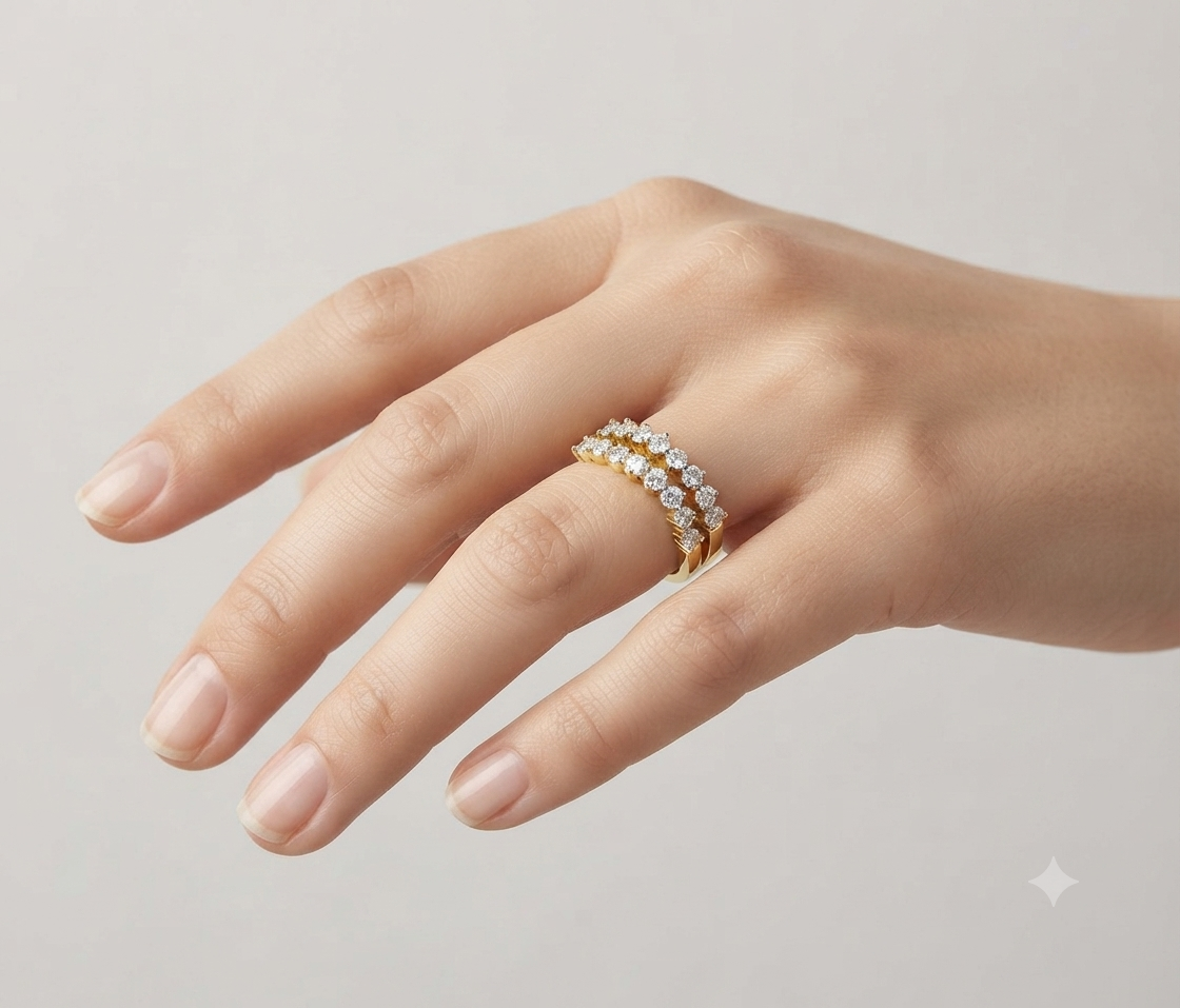 Ocean Waves Diamond Ring