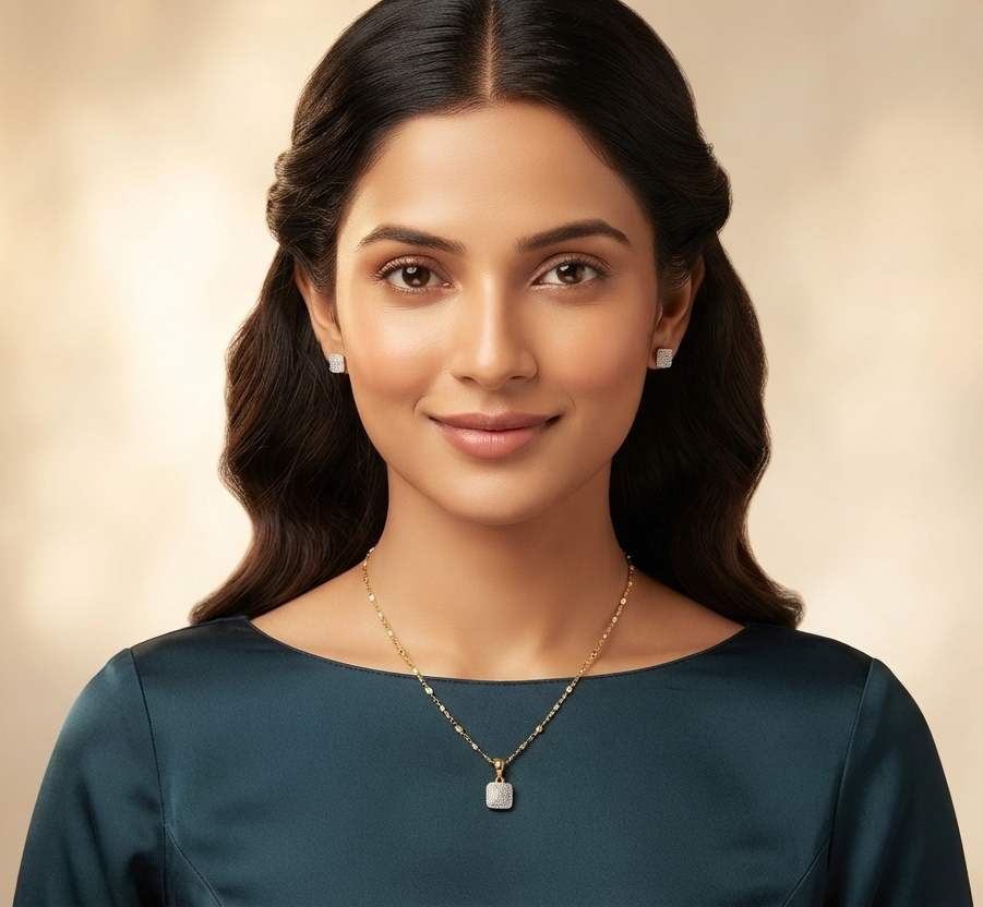 Gleam Grid Pendant Set