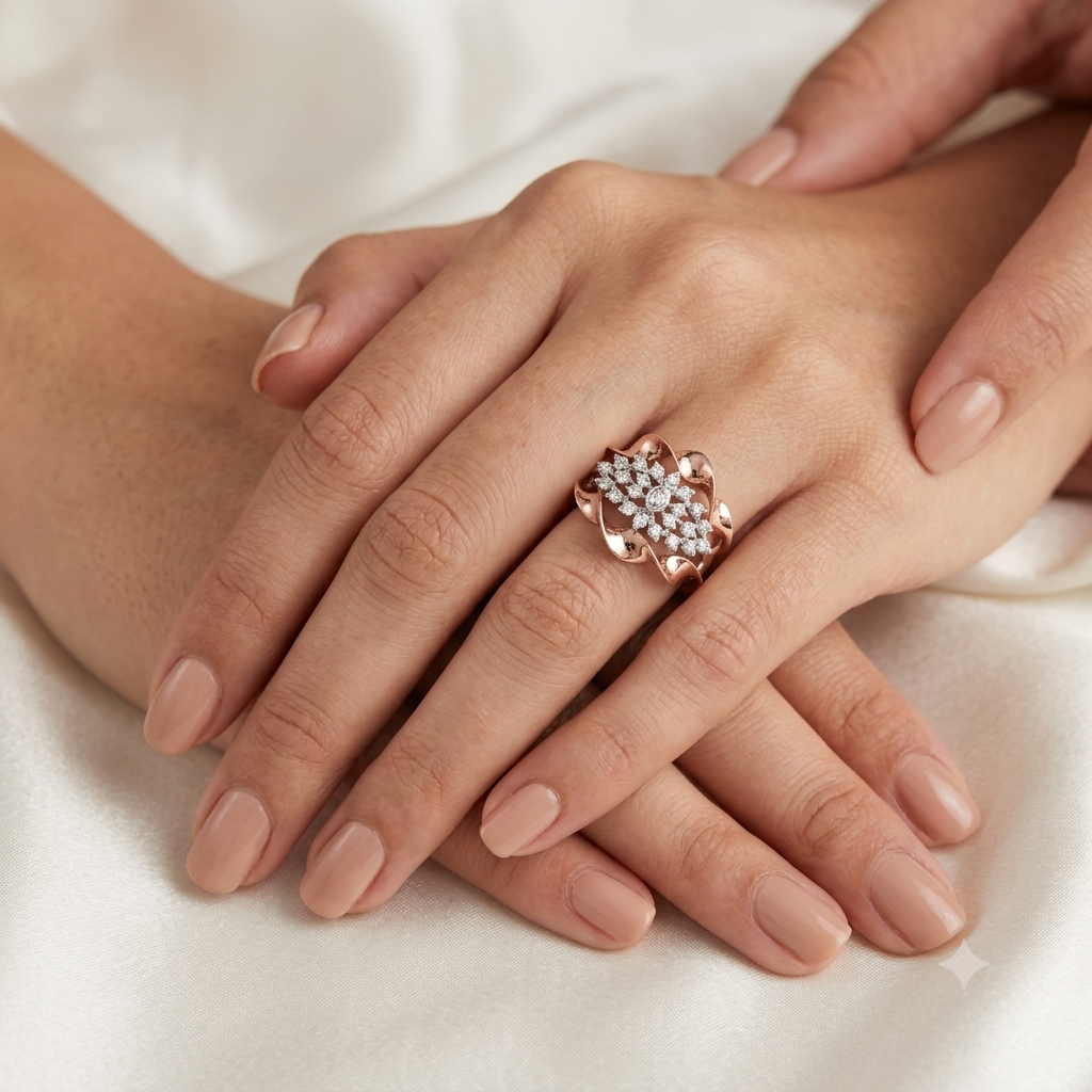 Rustic radiance diamond ring