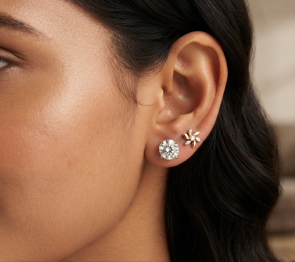 Fusion Floret Diamond Stud