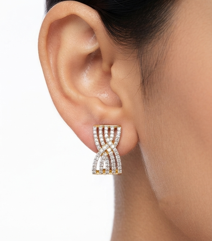 Modern Gleam Hourglass Diamond Studs