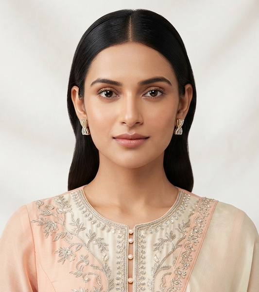 Modern Gleam Hourglass Diamond Studs