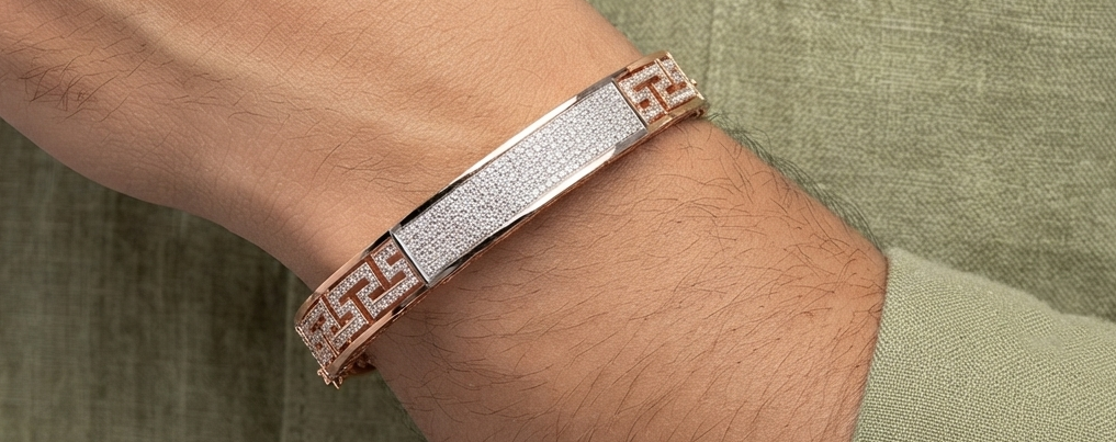 Impressive Diamond Gents Kada
