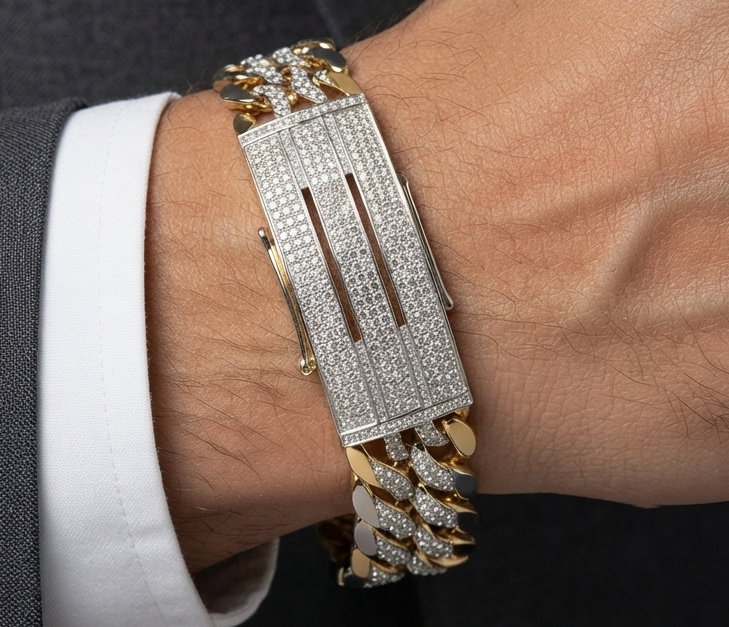 Amazing Cuban Belt Diamond Bracelet