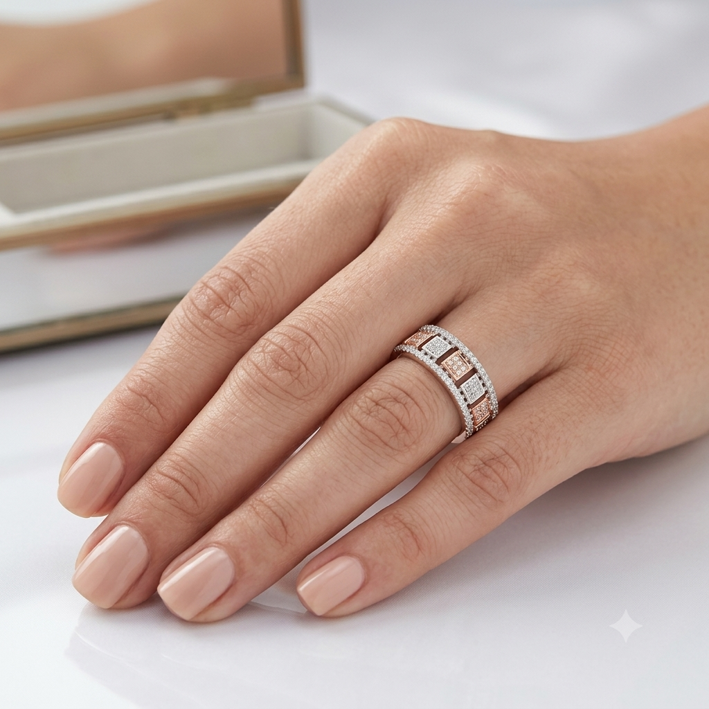 Checkered Diamond Ring