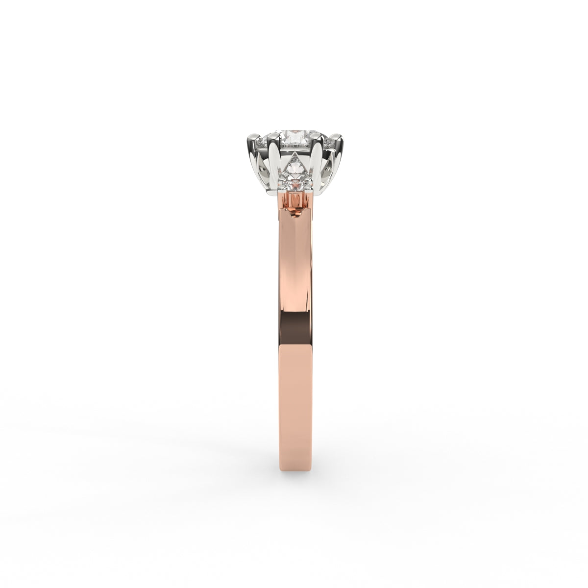 Semi hexa diamond ring