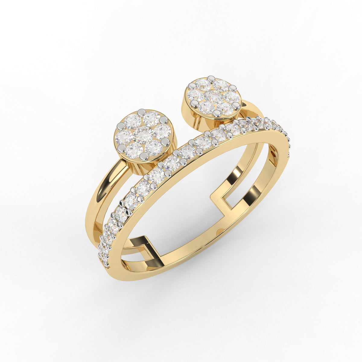 Classic Two Round Open Diamond Ring