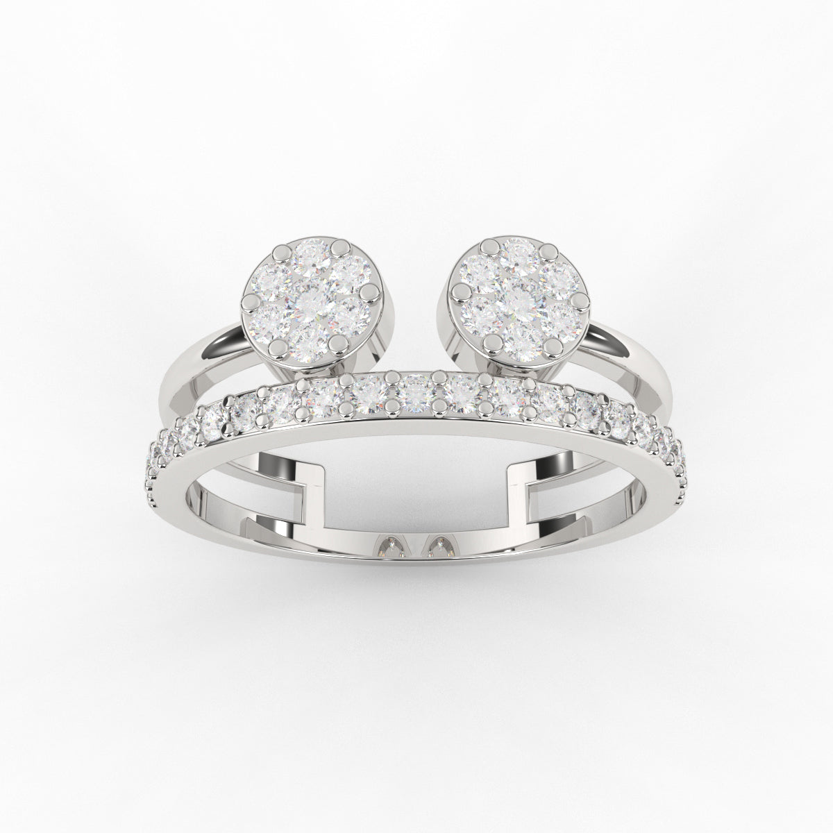 Classic Two Round Open Diamond Ring