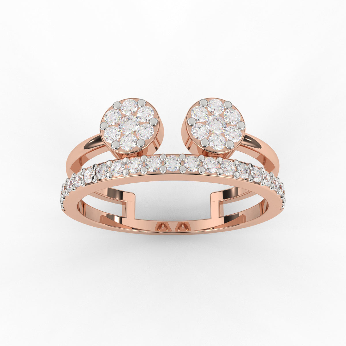 Classic Two Round Open Diamond Ring