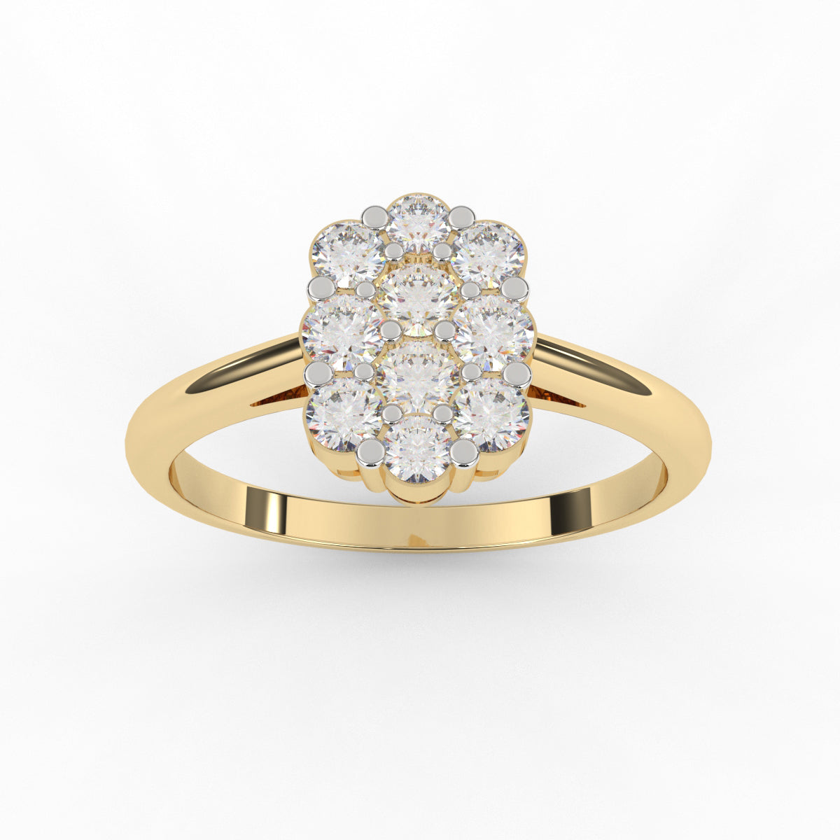 Trendy Diamond Cluster Ring