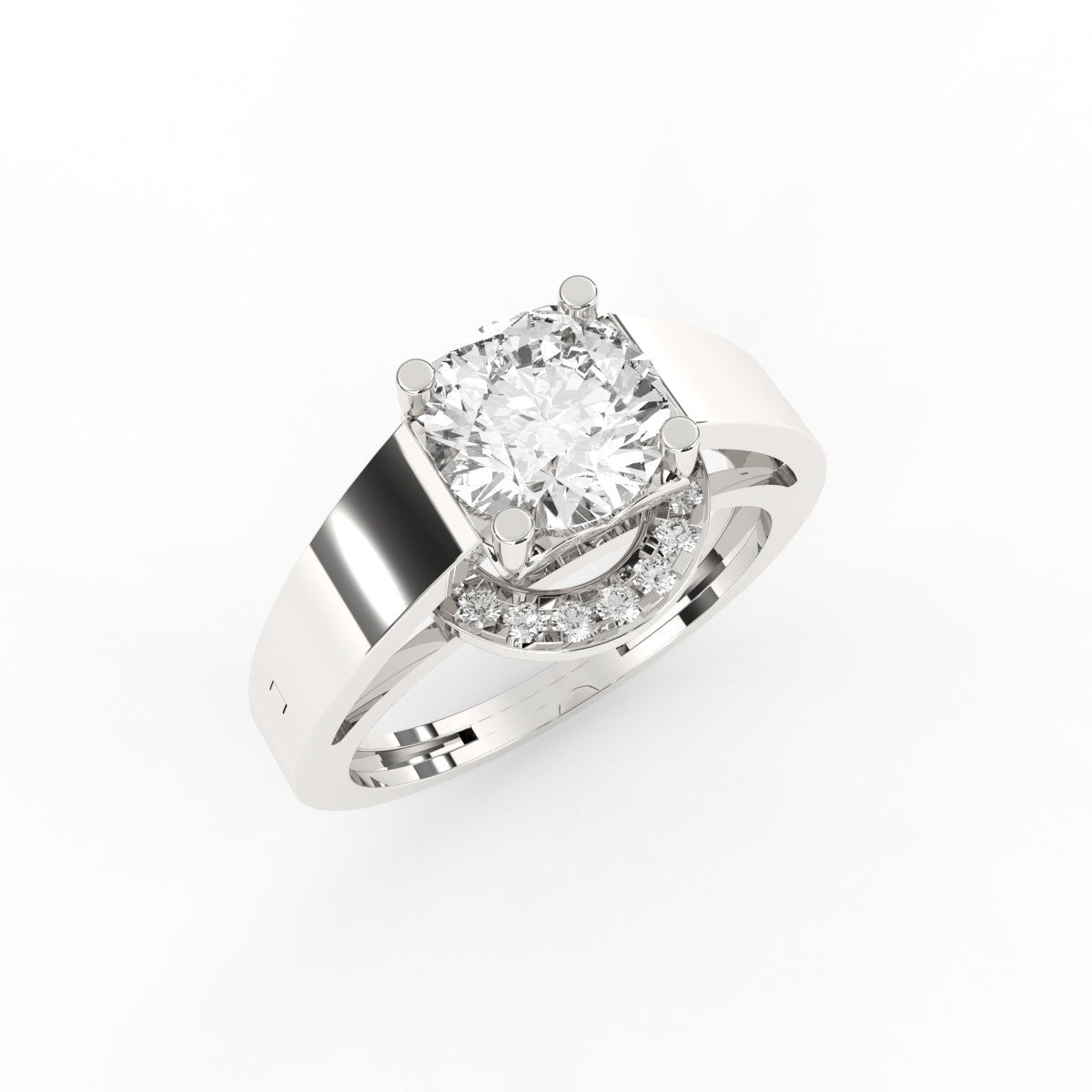 Half Round Diamond Ring