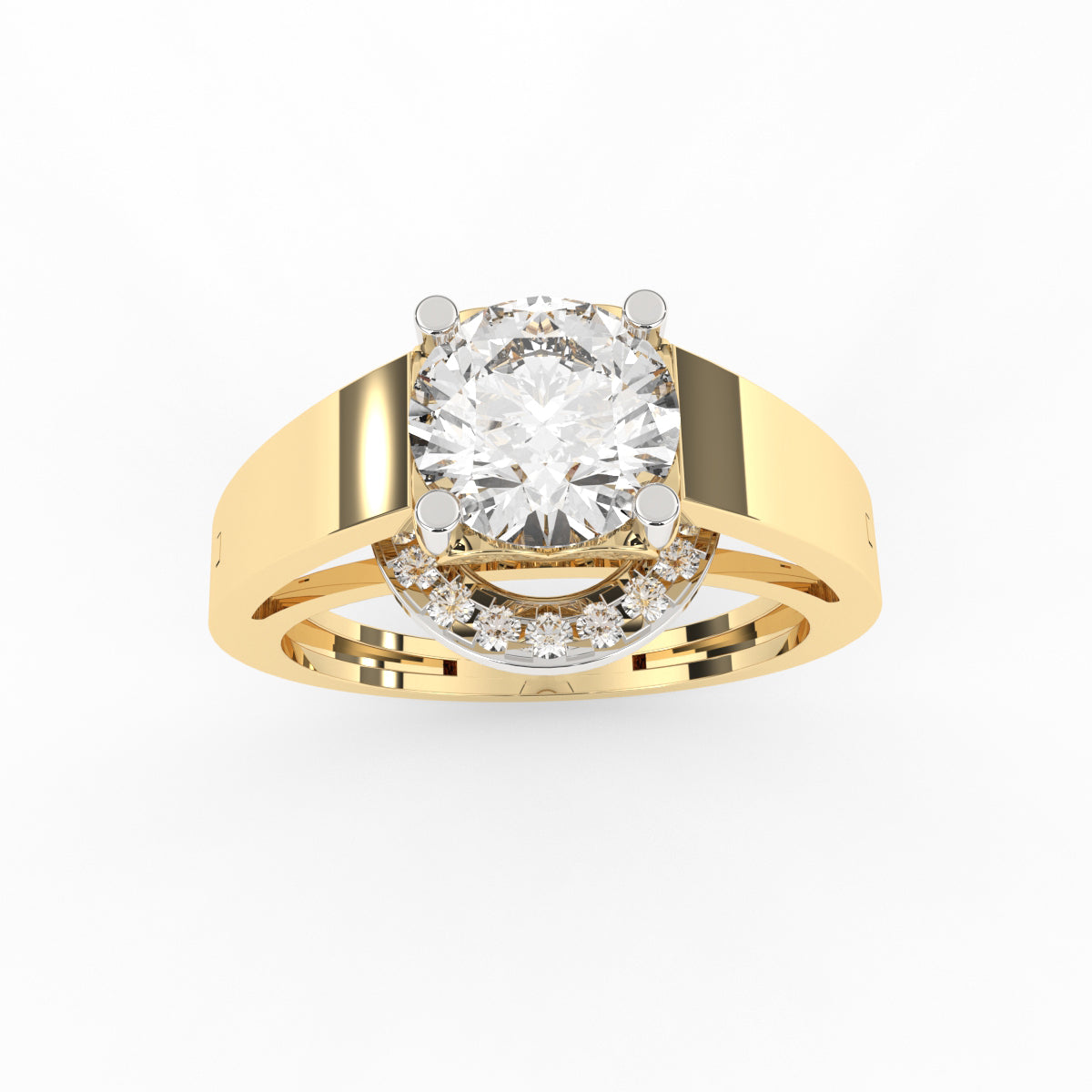 Half Round Diamond Ring