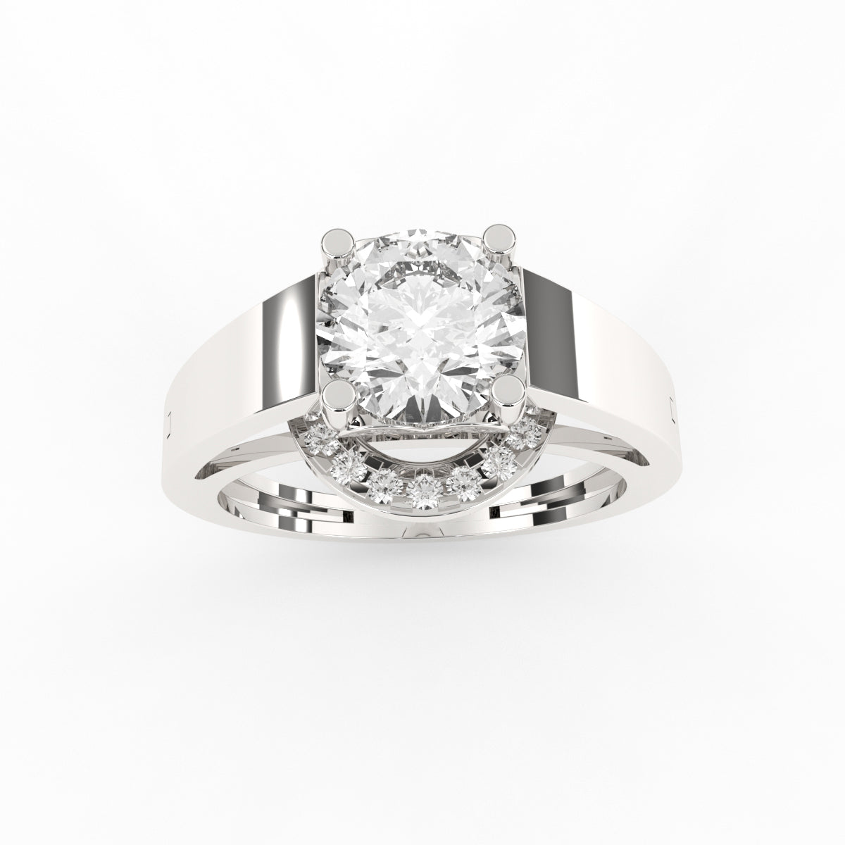 Half Round Diamond Ring