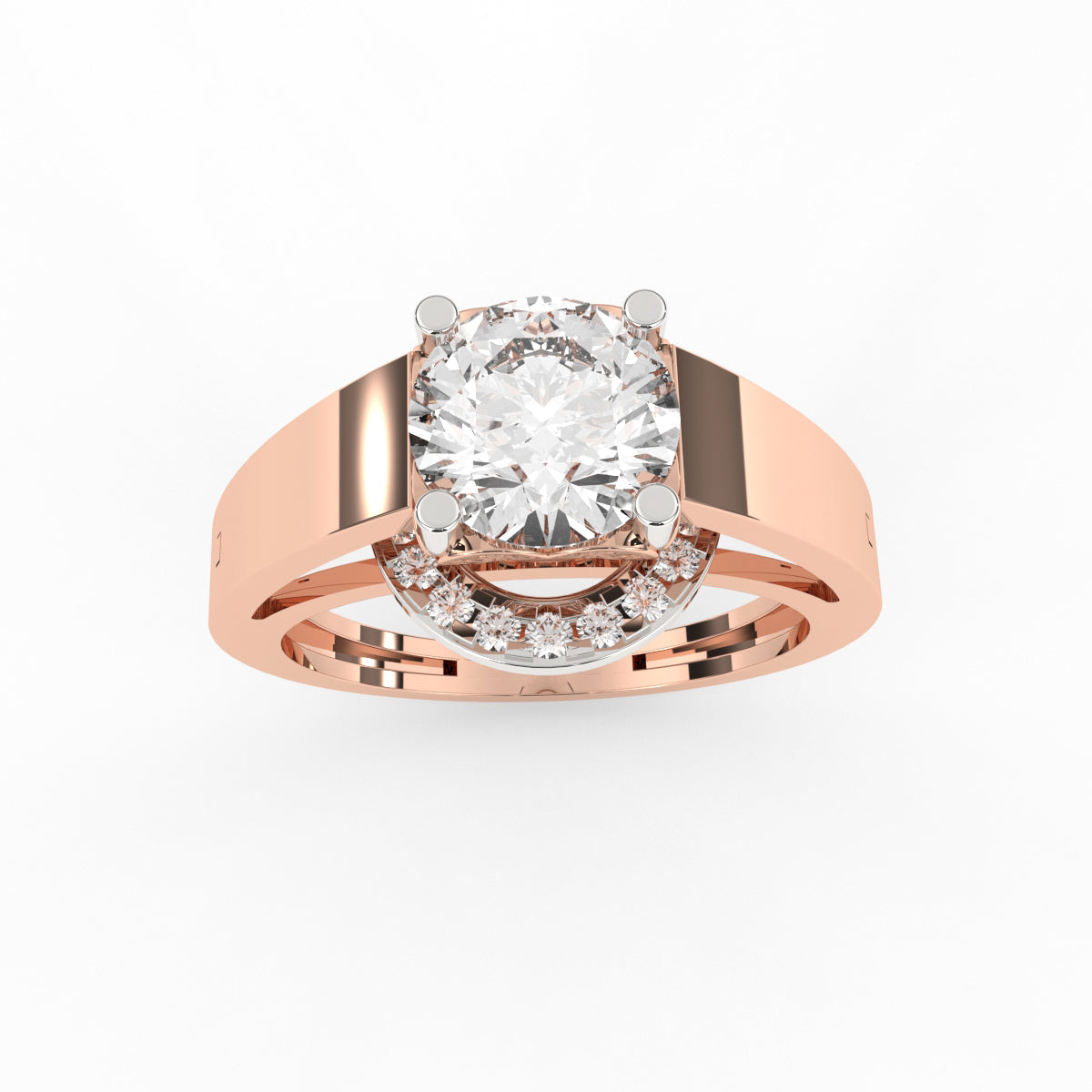 Half Round Diamond Ring