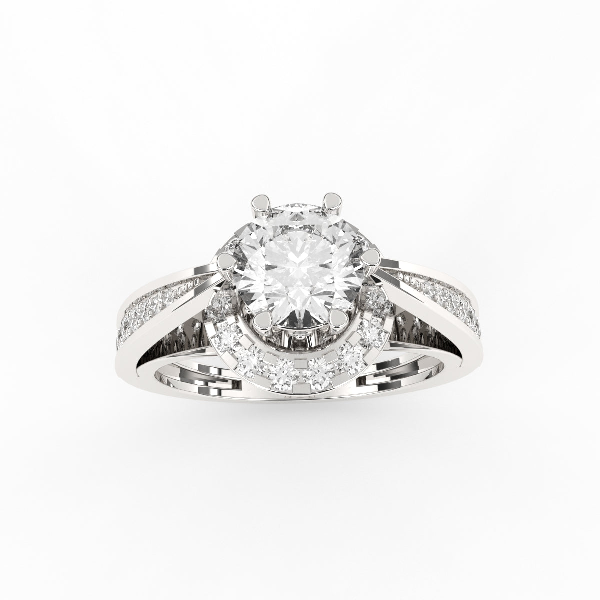 Accent Pave Diamond Ring