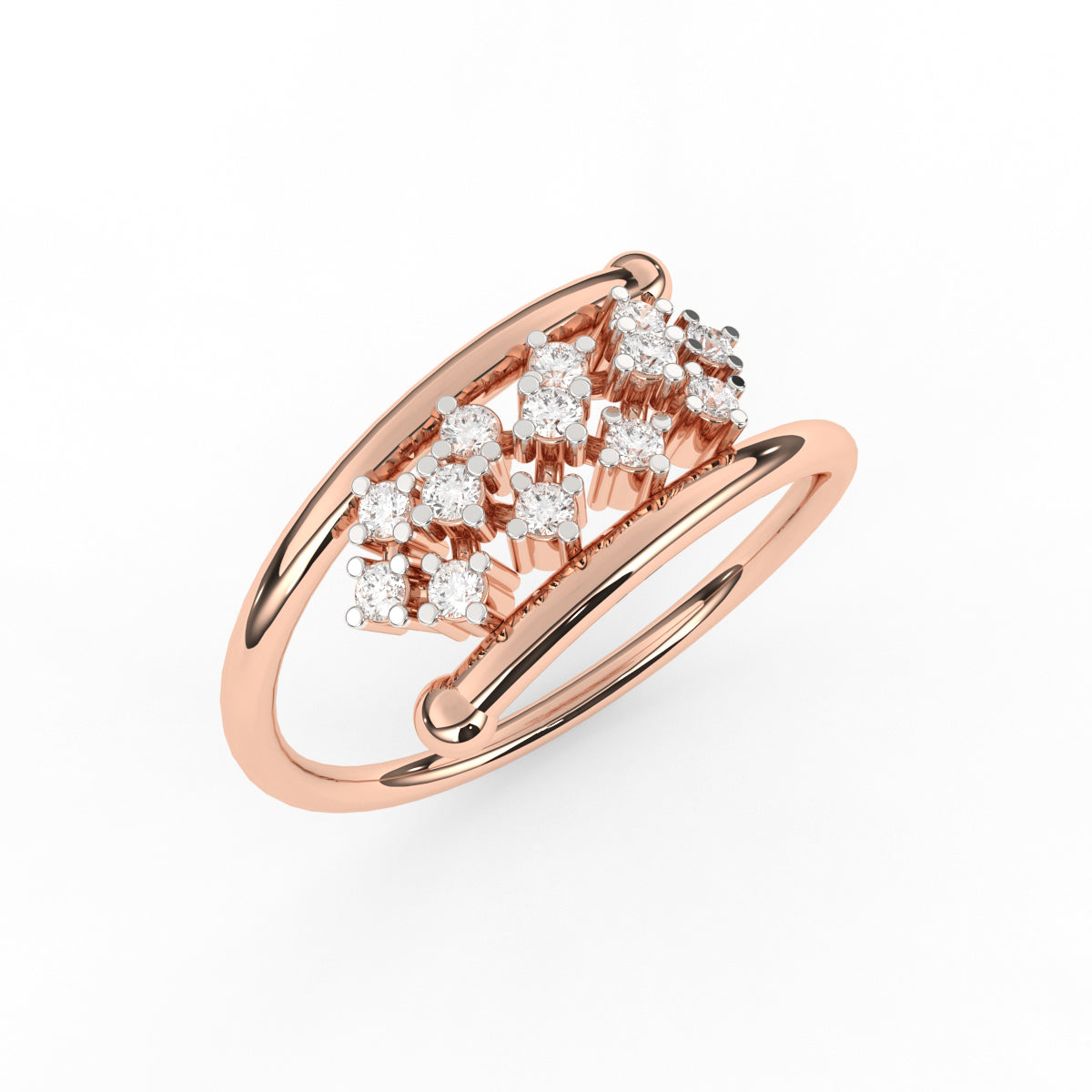 Pipe Pave Diamond Ring