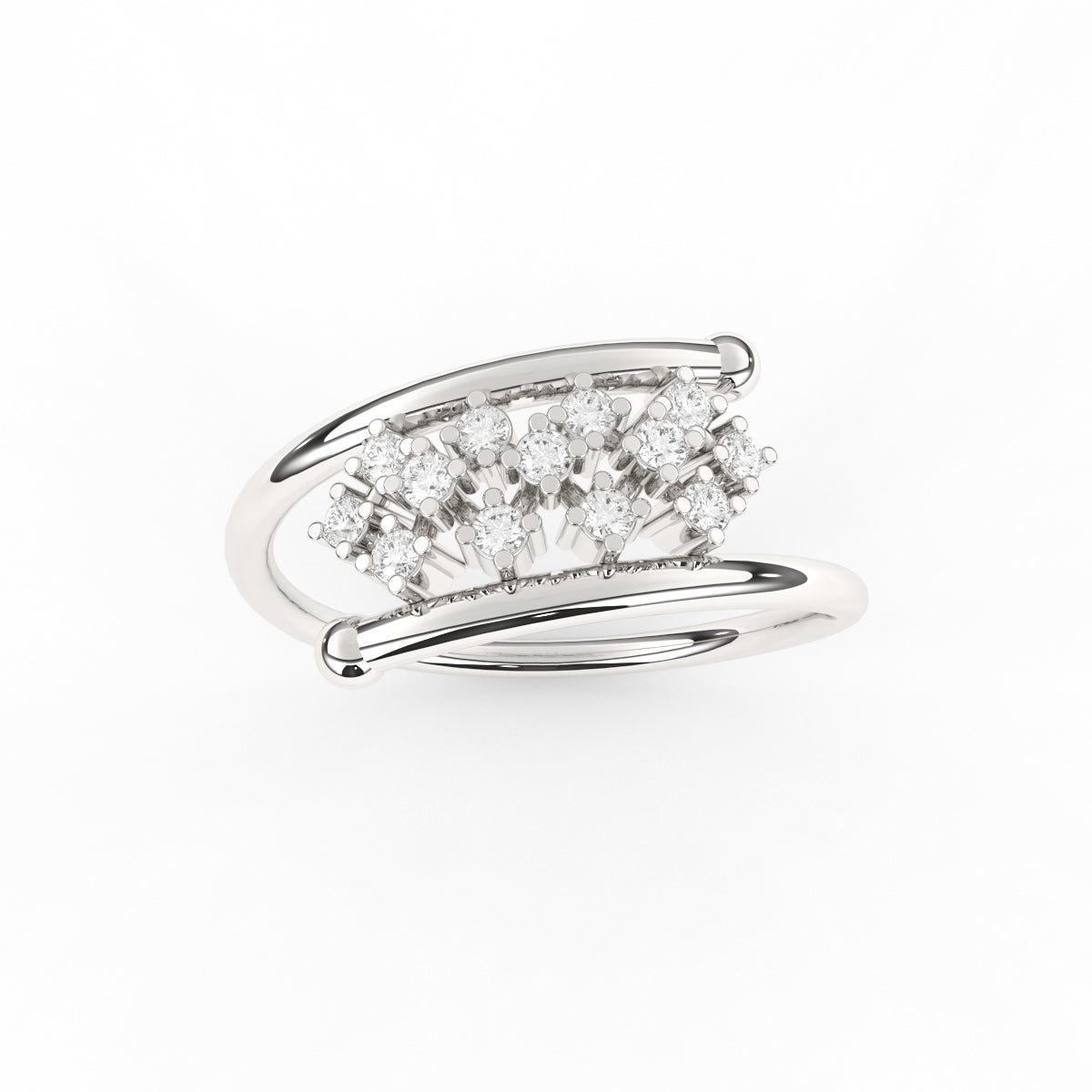 Pipe Pave Diamond Ring