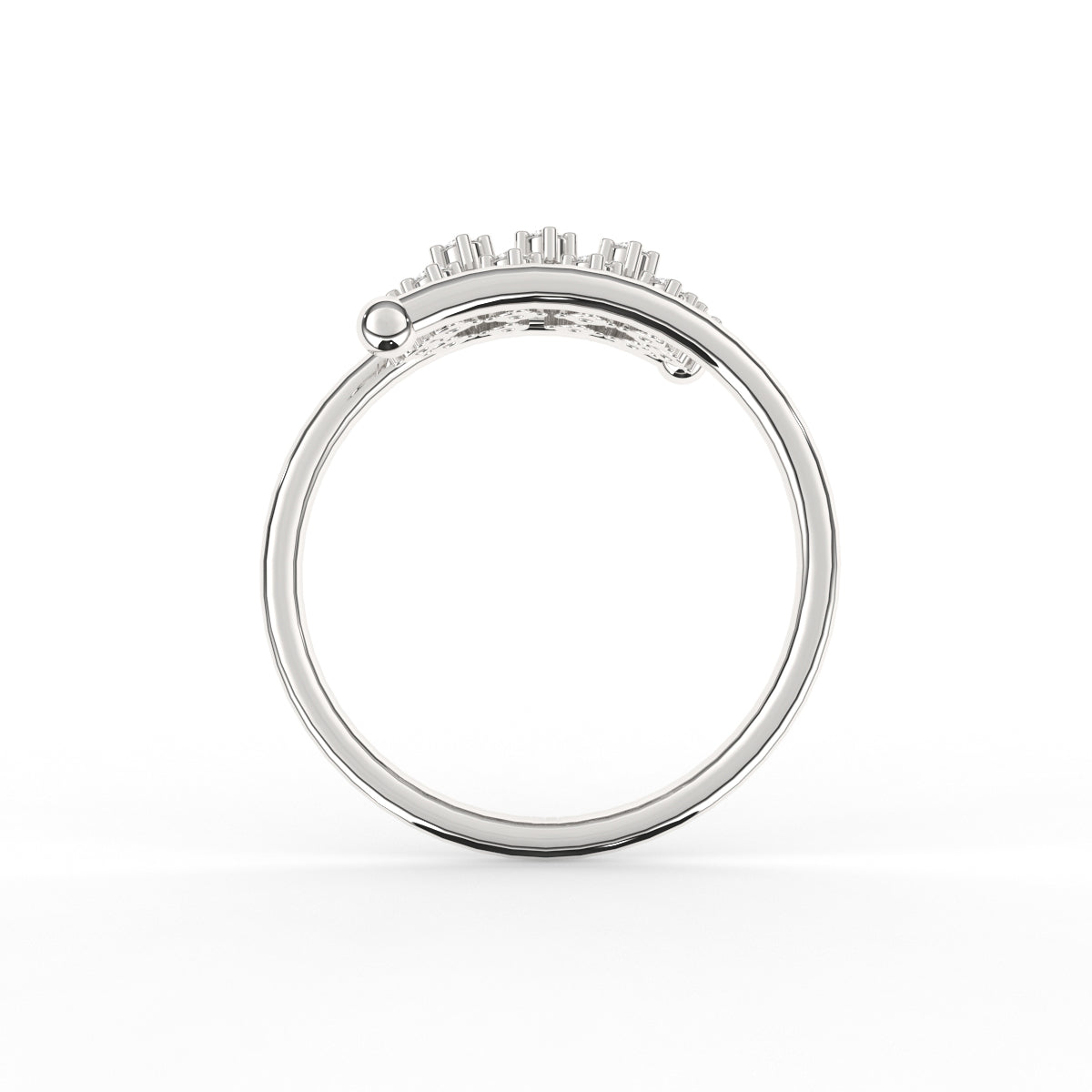 Pipe Pave Diamond Ring