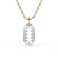 Antique Open Round Diamond Dog Tag Pendant