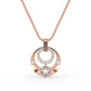 Fancy Open Circle Round Diamond Pendant