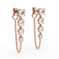 Solitaire long linear earrings