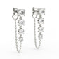 Solitaire long linear earrings