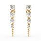 Solitaire long linear earrings