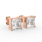 Princess cut solitaire diamond earrings