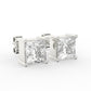 Princess cut solitaire diamond earrings