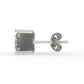 Princess cut solitaire diamond earrings