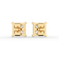 Princess cut solitaire diamond earrings