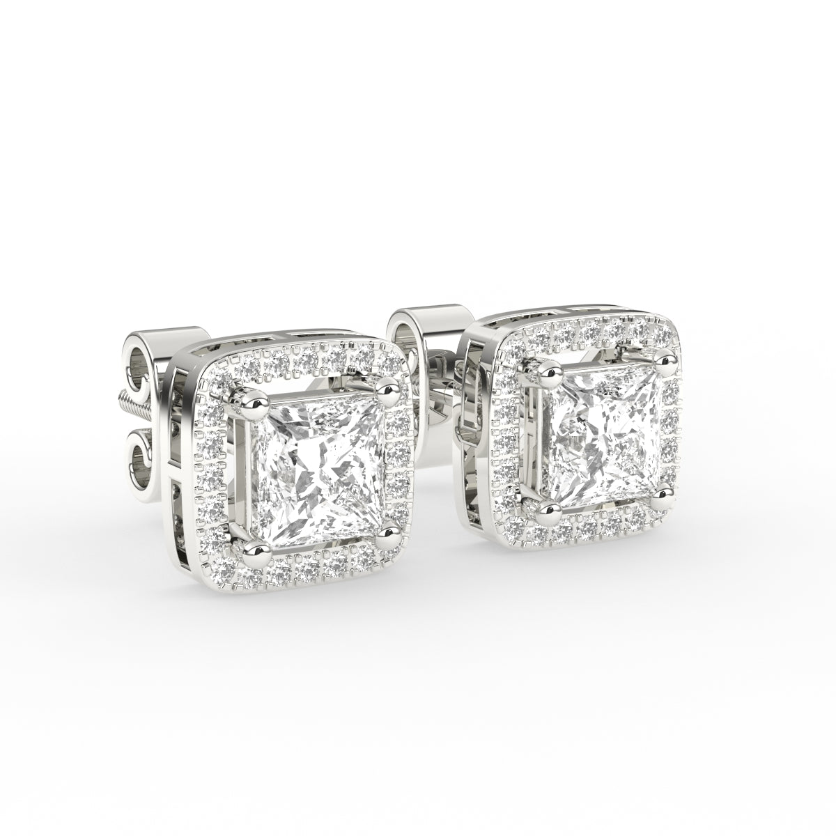 Princess Halo Diamond Earring