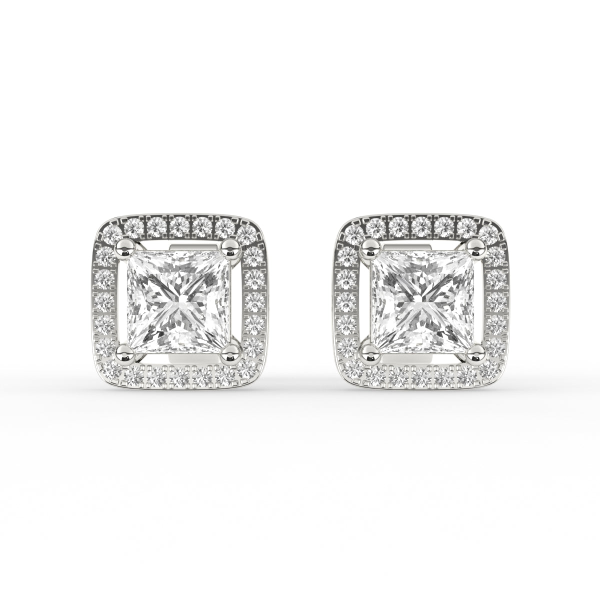 Princess Halo Diamond Earring