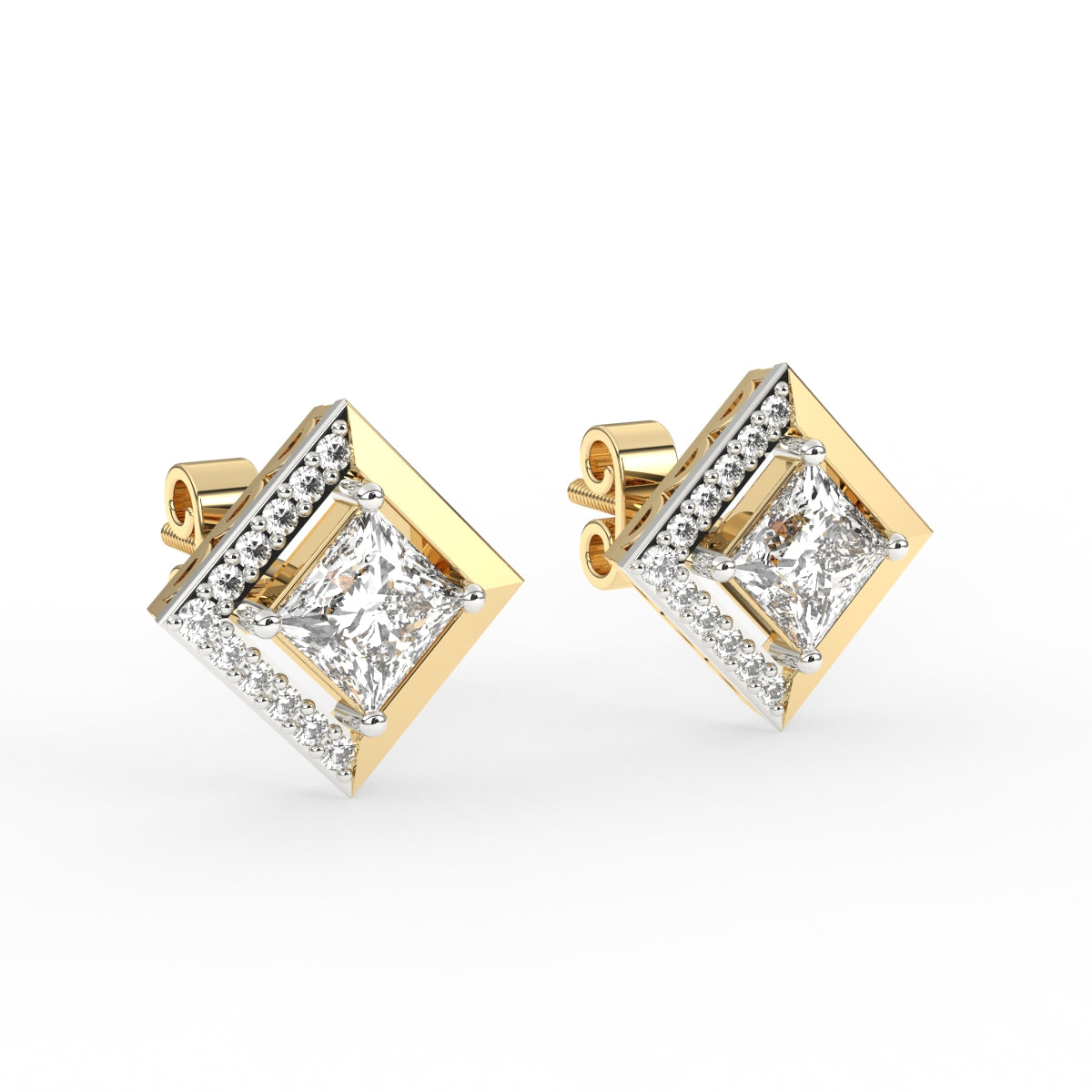 Diamond Half Halo Earrings