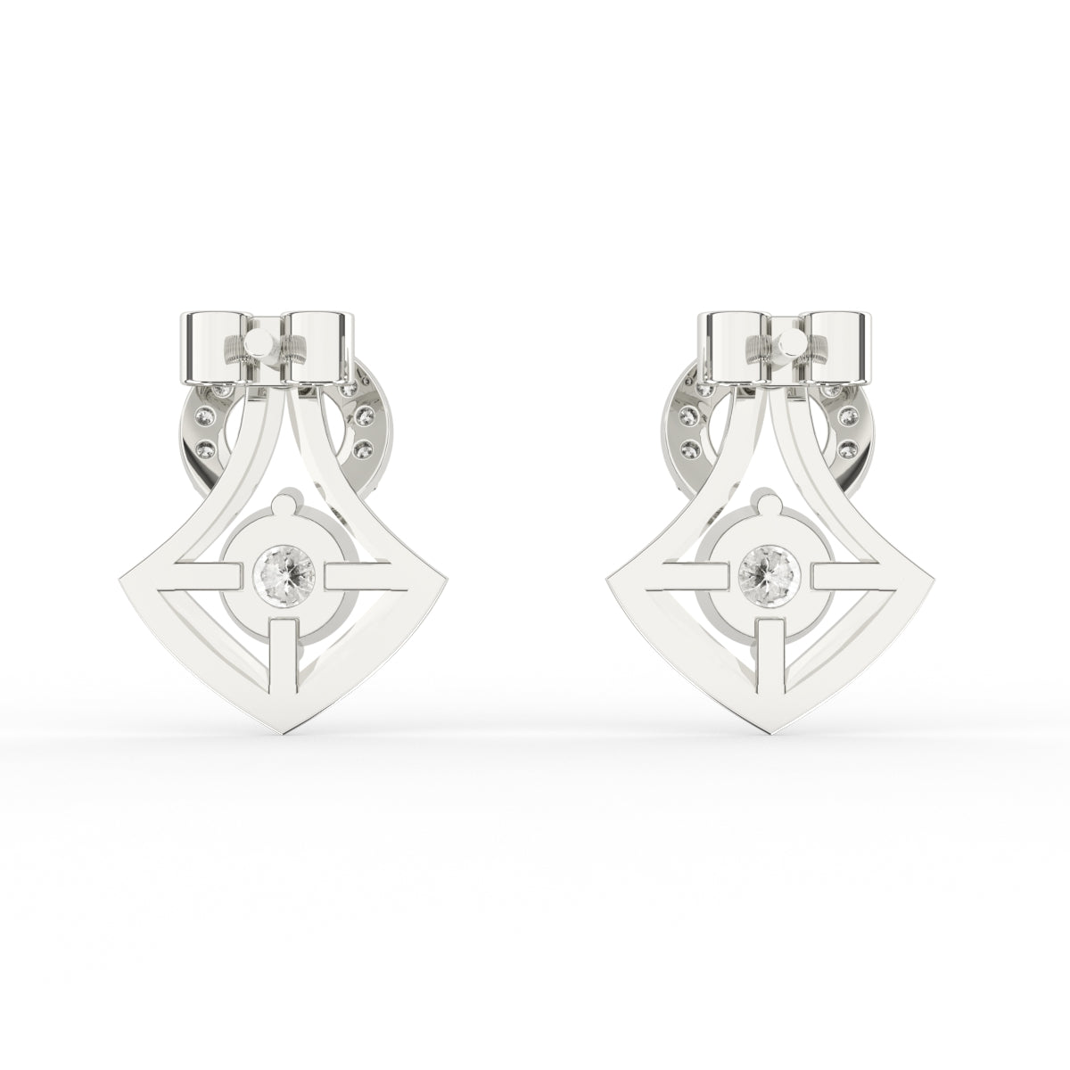 Geometric Lab Grown Diamond Earrings Gift For Her