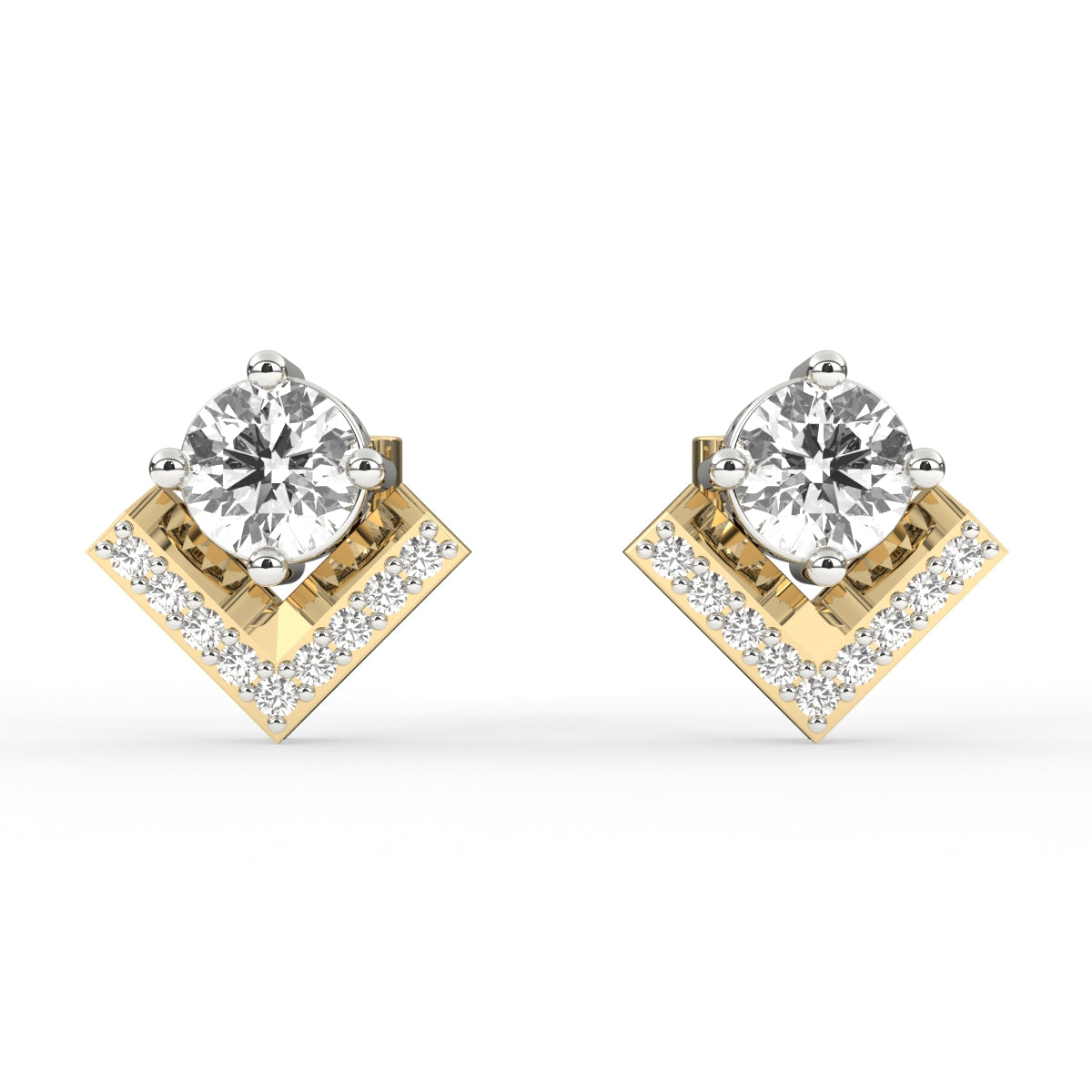 solitaire quad earrings