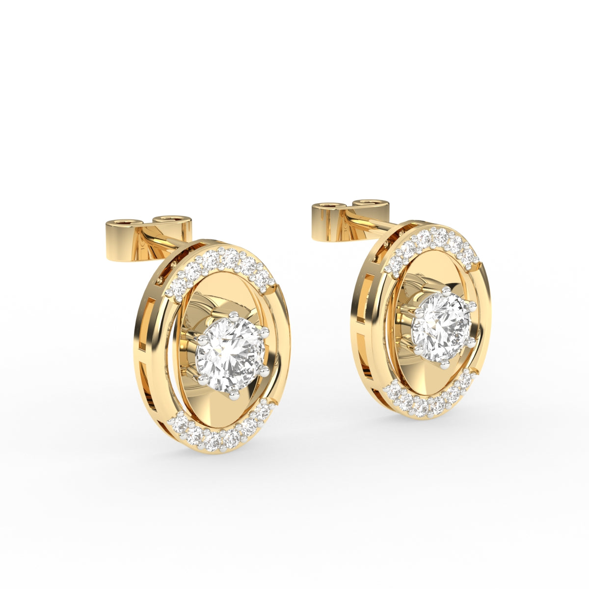 Ornate Floral Diamond Stud Earrings Jewellery India Online - CaratLane.com